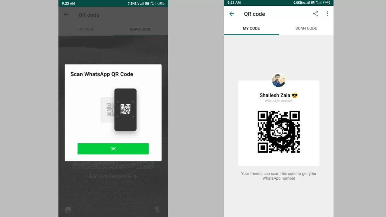 WhatsApp Profile QR Code