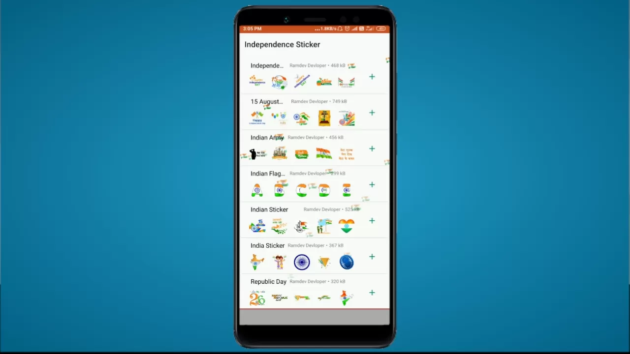 Independence Day Whatsapp Stickers- Jaisa ki aap ne likha hoga ki Jab Yahan per Independence Day aata hai tab log Kya Karte Hain Ki WhatsApp per Independence Day ka sticker Logon Ko send karte hai aapko bhi receive Hua hoga to aap sochte Honge ki yah sab sticker kahan se late hoge to Chaliye me me aapko Bata deta hun iske liye ek application Hai Jin ka use Karke Independence Day ke liye bahut Sare WhatsApp sticker dekhne Ko Mil Jata Hai to ise application Ko download kijiye aur uske andar bahut Sare aapko Independence Day ke liye special sticker dekhne ko Milega aur isko aap apne friend ke sath send kar sakte hai.